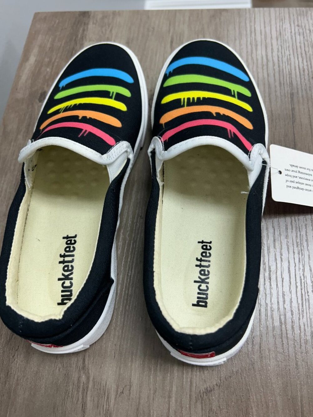 BucketFeet “In Rainbow” slip-on sneakers